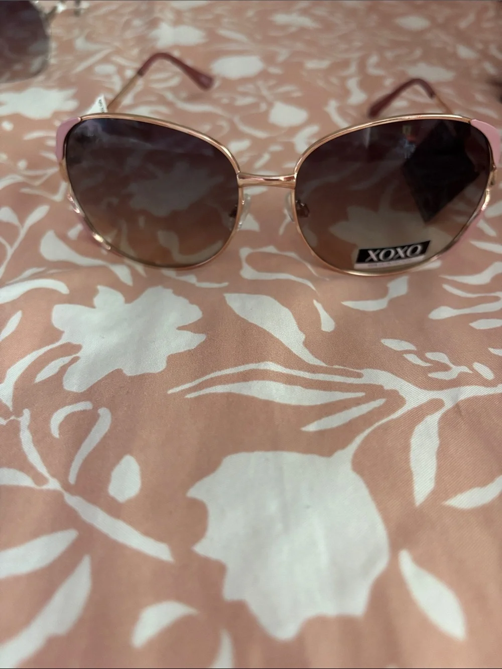 XOXO Pink and Gold Cat-Eye Sunglasses